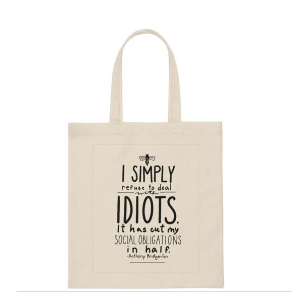 Anthony Bridgerton Idiots Quote Canvas Tote - Picture 1 of 5